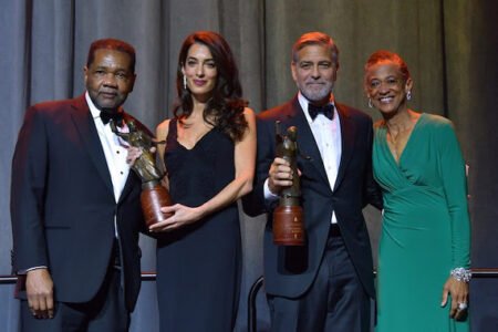 Amal and George Clooney, John Lewis and Bryan Stevenson honored